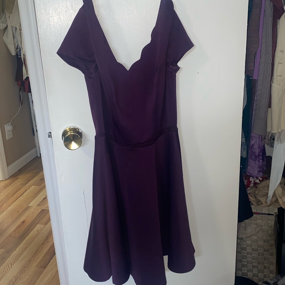 purple jewel-toned midi dress